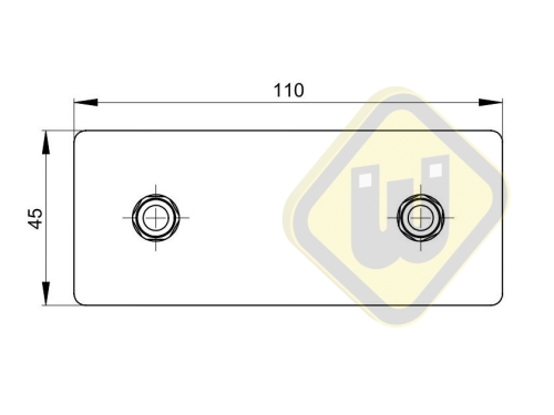 Neodymium magneetsysteem rubber rechthoek verzonken gat A110x45C-Ks2x