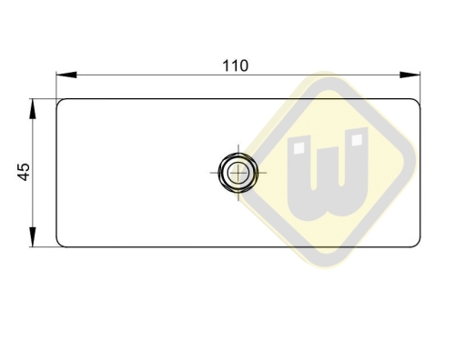 Neodymium magneetsysteem rubber rechthoek verzonken gat A110x45C-Kw
