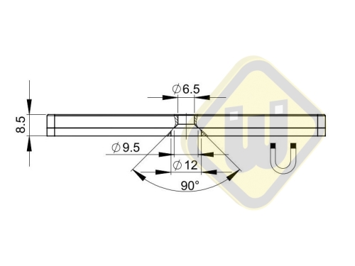 Neodymium magneetsysteem rubber rechthoek verzonken gat A110x45C-Kw
