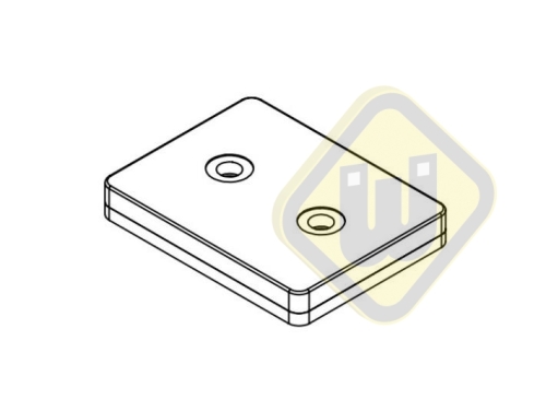 Neodymium magneetsysteem rubber rechthoek verzonken gat A59x45C-Ks2x