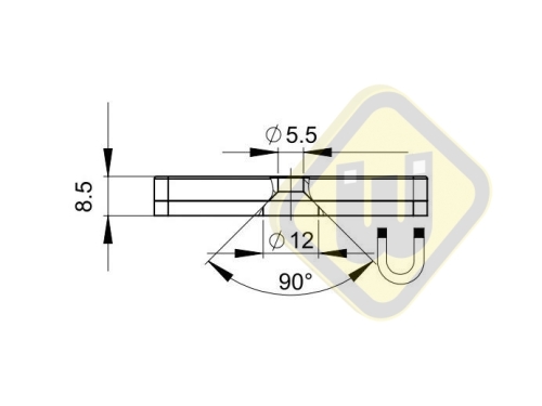 Neodymium magneetsysteem rubber rechthoek verzonken gat A59x45C-Kw
