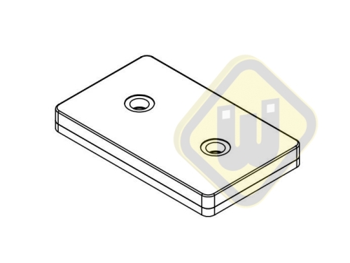 Neodymium magneetsysteem rubber rechthoek verzonken gat A74x45C-Kw2x
