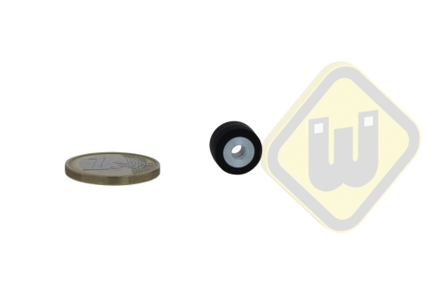Neodymium magneetsysteem rubber vlak met doorlopend verzonken gat A12C-Ks