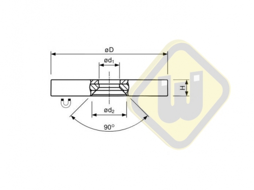Neodymium magneetsysteem rubber vlak met doorlopend verzonken gat A88C-Kw