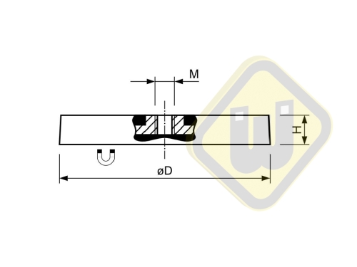 Neodymium magneetsysteem zwart draadgat W66D-KsM6