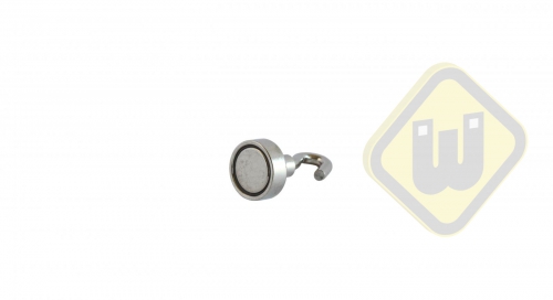 Neodymium potmagneet draadbus met haak M3. vernikkeld W13NDH-Ni