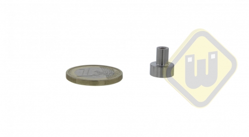 Neodymium potmagneet draadbus vernikkeld W10NDA-NiM3