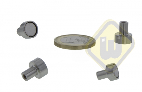Neodymium potmagneet draadbus vernikkeld W10NDA-NiM3