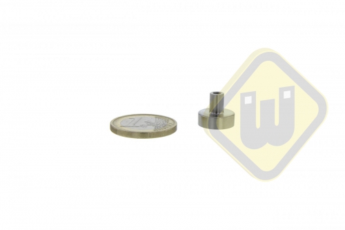 Neodymium potmagneet draadbus vernikkeld W13NDA-NiM3
