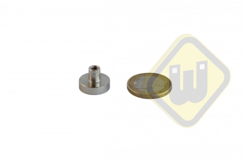 Neodymium potmagneet draadbus vernikkeld W16NDA-NiM4