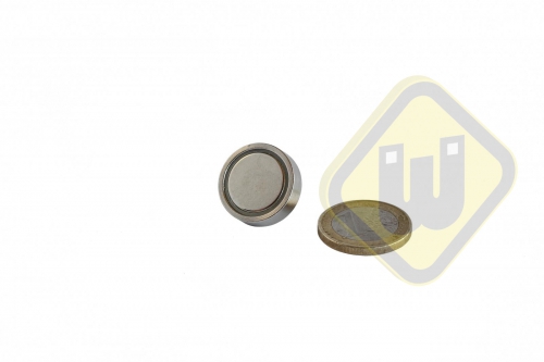 Neodymium potmagneet draadbus vernikkeld W20NDA-NiM4
