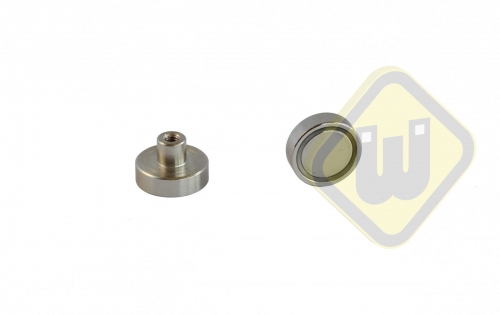 Neodymium potmagneet draadbus vernikkeld W20NDA-NiM4