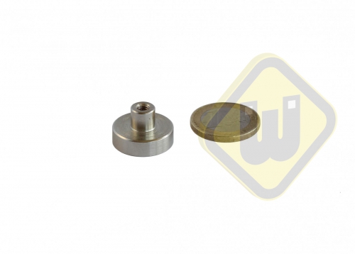 Neodymium potmagneet draadbus vernikkeld W20NDA-NiM4