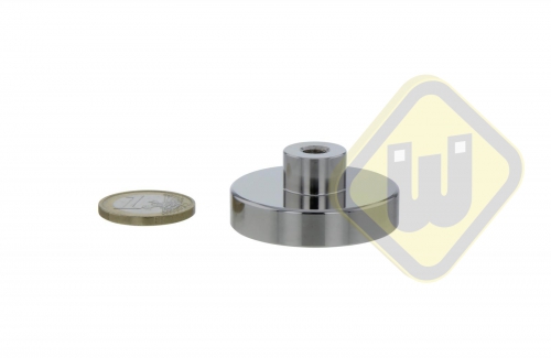 Neodymium potmagneet draadbus vernikkeld W40NDA-NiM6