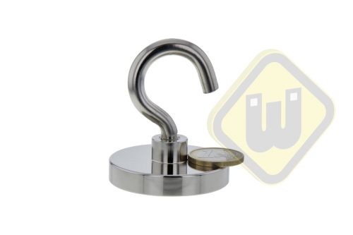 Neodymium potmagneet draadbus vernikkeld W50NDA-NiM8