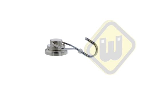 Neodymium potmagneet met draaibare haak Nikkel gecoat  DEMAG-25NDH