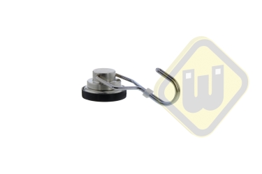 Neodymium potmagneet met draaibare haak Nikkel gecoat  DEMAG-25NDH
