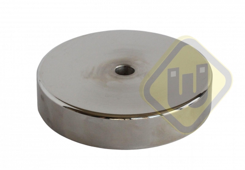 Neodymium potmagneet vlak doorlopend verzonken gat vernikkeld W116NDC-Ni