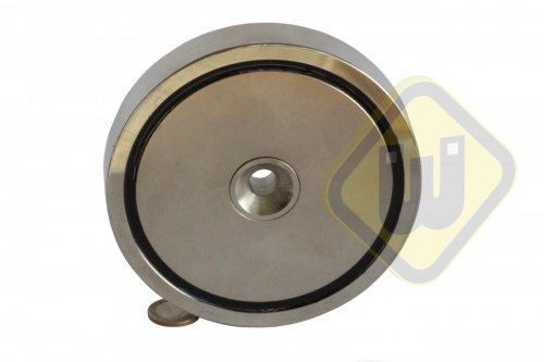 Neodymium potmagneet vlak doorlopend verzonken gat vernikkeld W135NDC-Ni