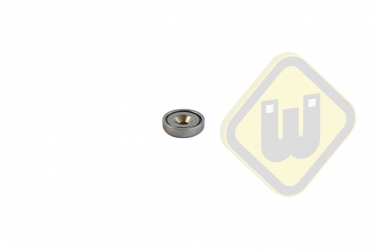 Neodymium potmagneet vlak doorlopend verzonken gat vernikkeld W13NDC-Ni