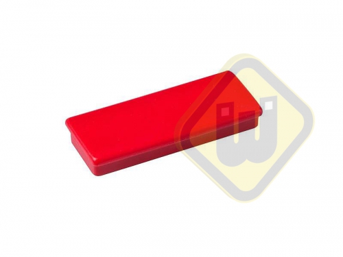 Planbord magneten rechthoek met kunststof kap PLB 37 ROOD (per set van 10 stuks)