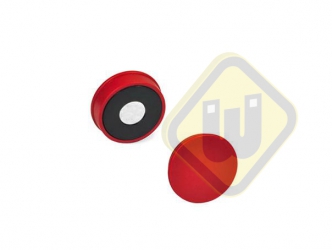Planbord magneten rond met kunststof kap PLB 30 NEO ROOD (per set van 10 stuks)