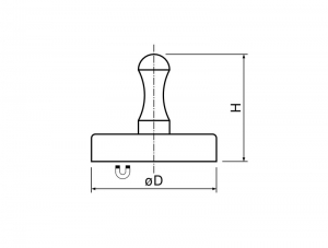 Technische tekening Knop magneet G-MAG17 GROEN OOG