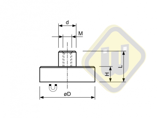 Samarium Kobalt potmagneet draadbus verzinkt F20SCA-v