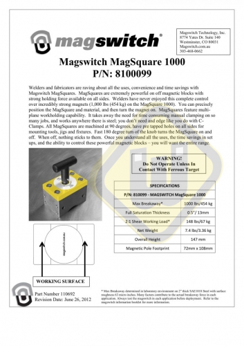 Schakelbare Magneetblokken Magsquare 1000