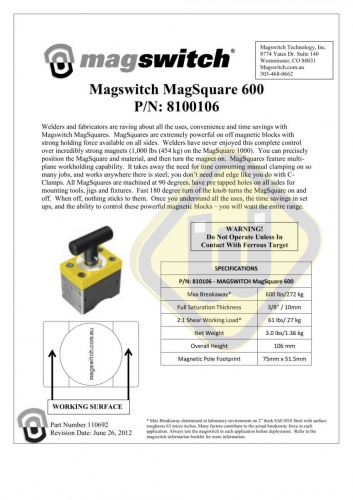 Schakelbare Magneetblokken Magsquare 600