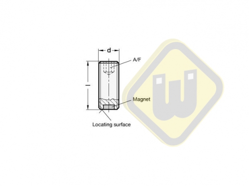 Stelschroef met Neodymium magneet verzinkt ST10x30NdAG-v