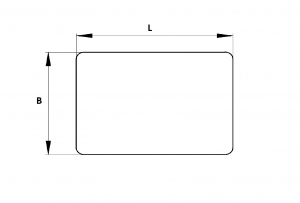 Technische tekening Neodymium magneetsysteem rubber rechthoek draadgat A43x31A-KwM4
